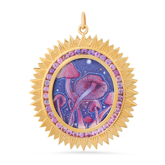 Spiritual Mushroom 18K Gold Diamond Pendant Colette Jewelry