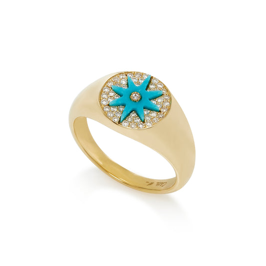 Star Signet Turquoise Hardstone Ring – Twinkle Galaxia | Colette Jewelry