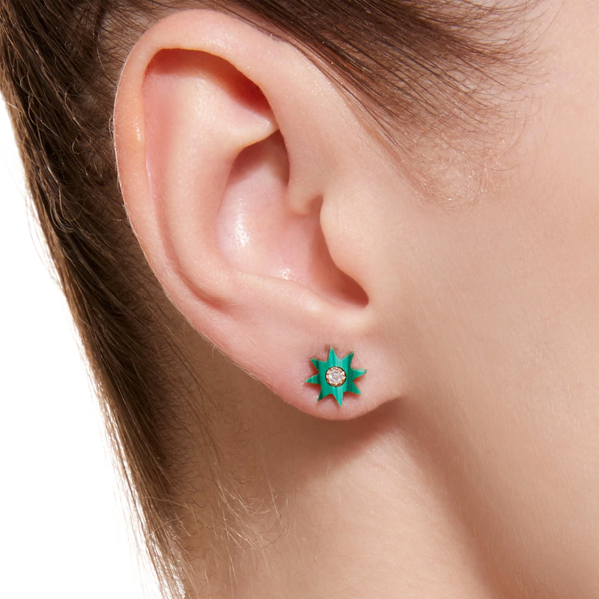 Malachite Hardstone Stud Earrings — Colette Jewelry