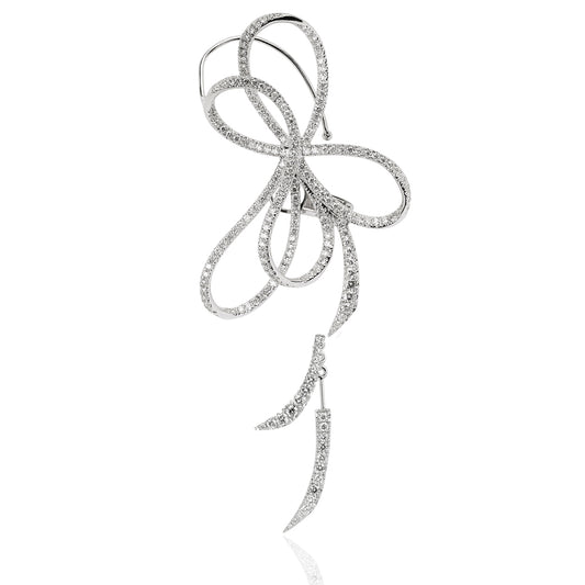 Emma Bow Ear Cuff 18K White Gold Diamond Earring | Colette Jewelry