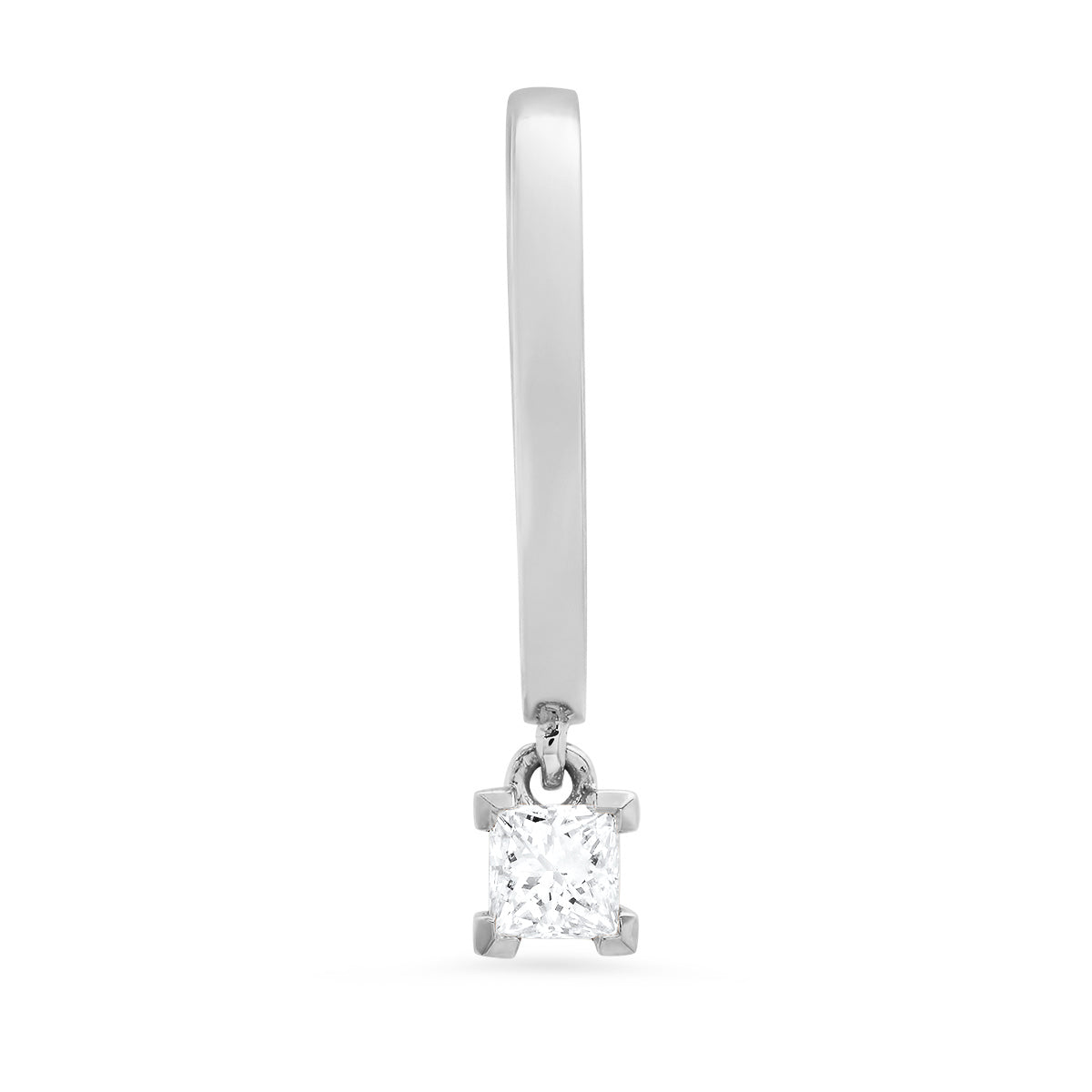 Medium Maasai Hoop Princess Cut White Diamond Drop Earrings — Colette Jewelry