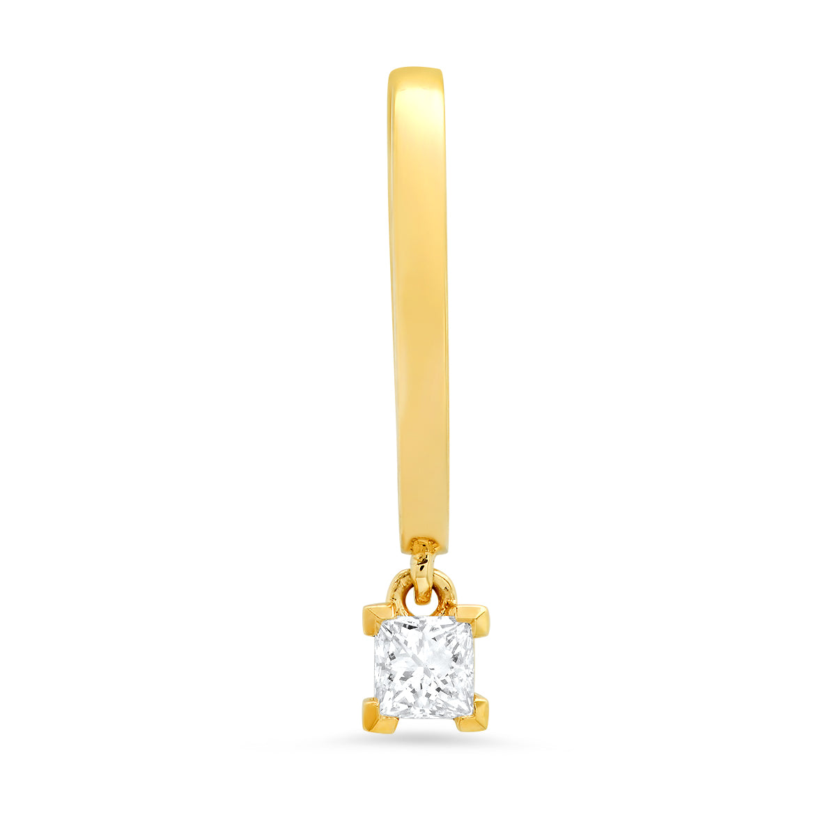 Medium Maasai Hoop Princess Cut White Diamond Drop Earrings — Colette Jewelry