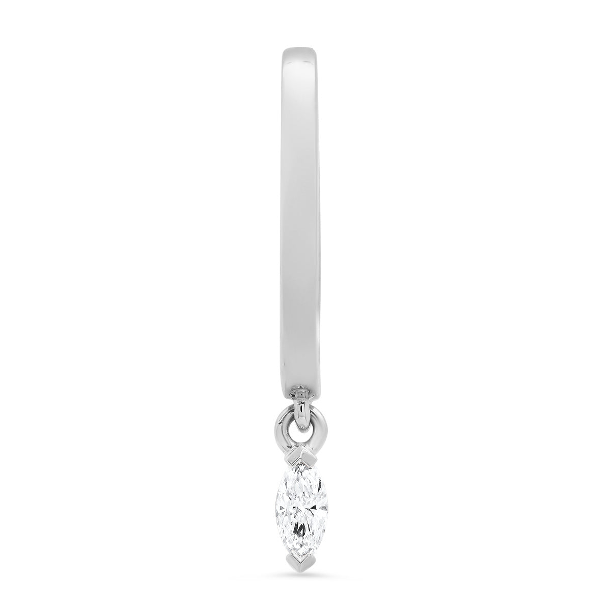 Medium Maasai Hoop with Marquise Drop White Diamond – Four Colors in 18K gold — Colette Jewelry