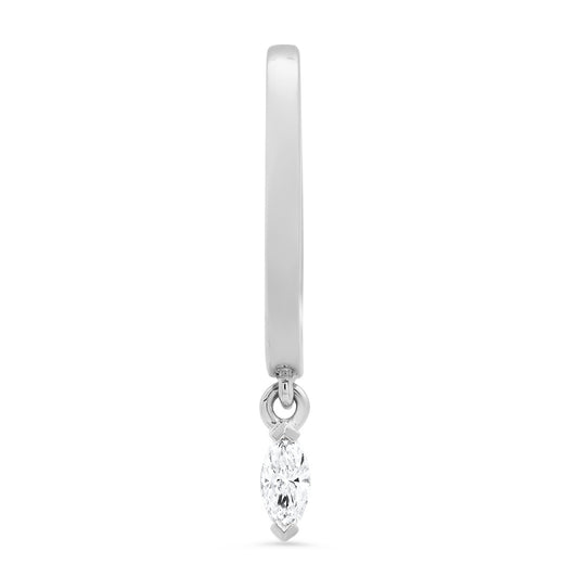 Medium Maasai Hoop with Marquise Drop White Diamond – Four Colors in 18K gold — Colette Jewelry