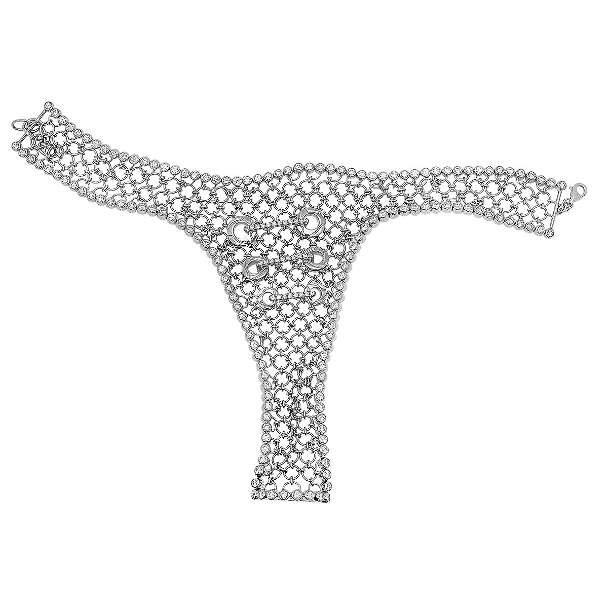 Thong Bracelet in 18K White Gold with White Diamonds — Colette Jewelry