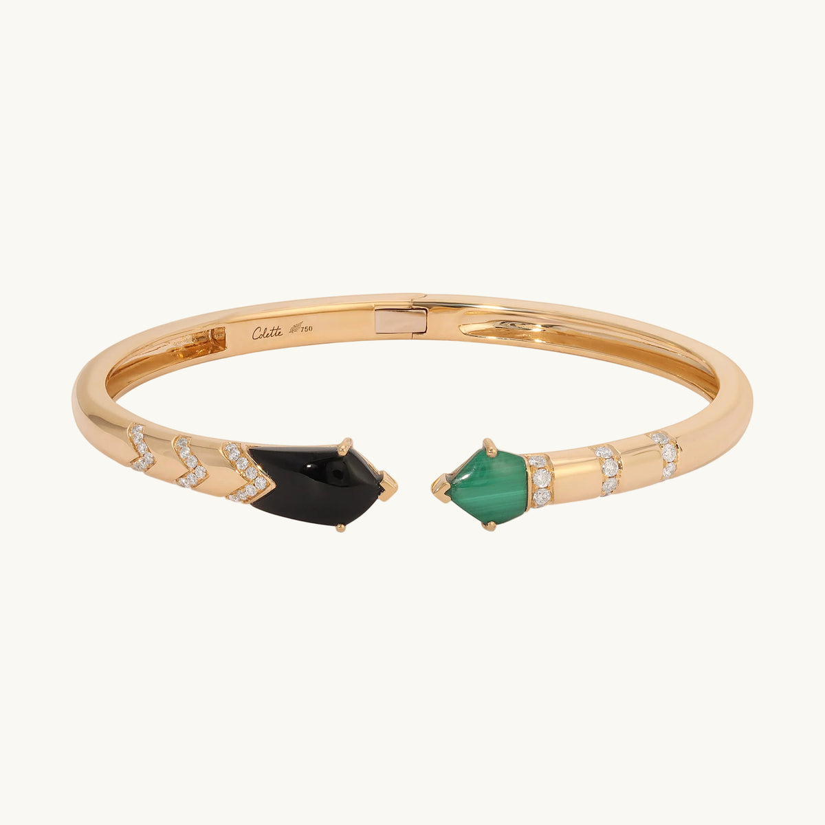 Feather Bracelet in 18K gold with white diamond — Colette Jewelry