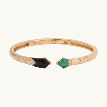 Feather Bracelet in 18K gold with white diamond — Colette Jewelry
