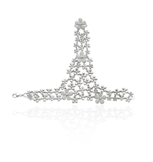 Las Flores Hand Installation Bracelet 18K Gold Diamond Colette Jewelry