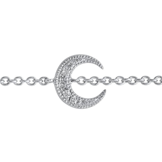 Mini Moon Bracelet | 18K White Gold & Diamond Bracelet | Colette Jewelry
