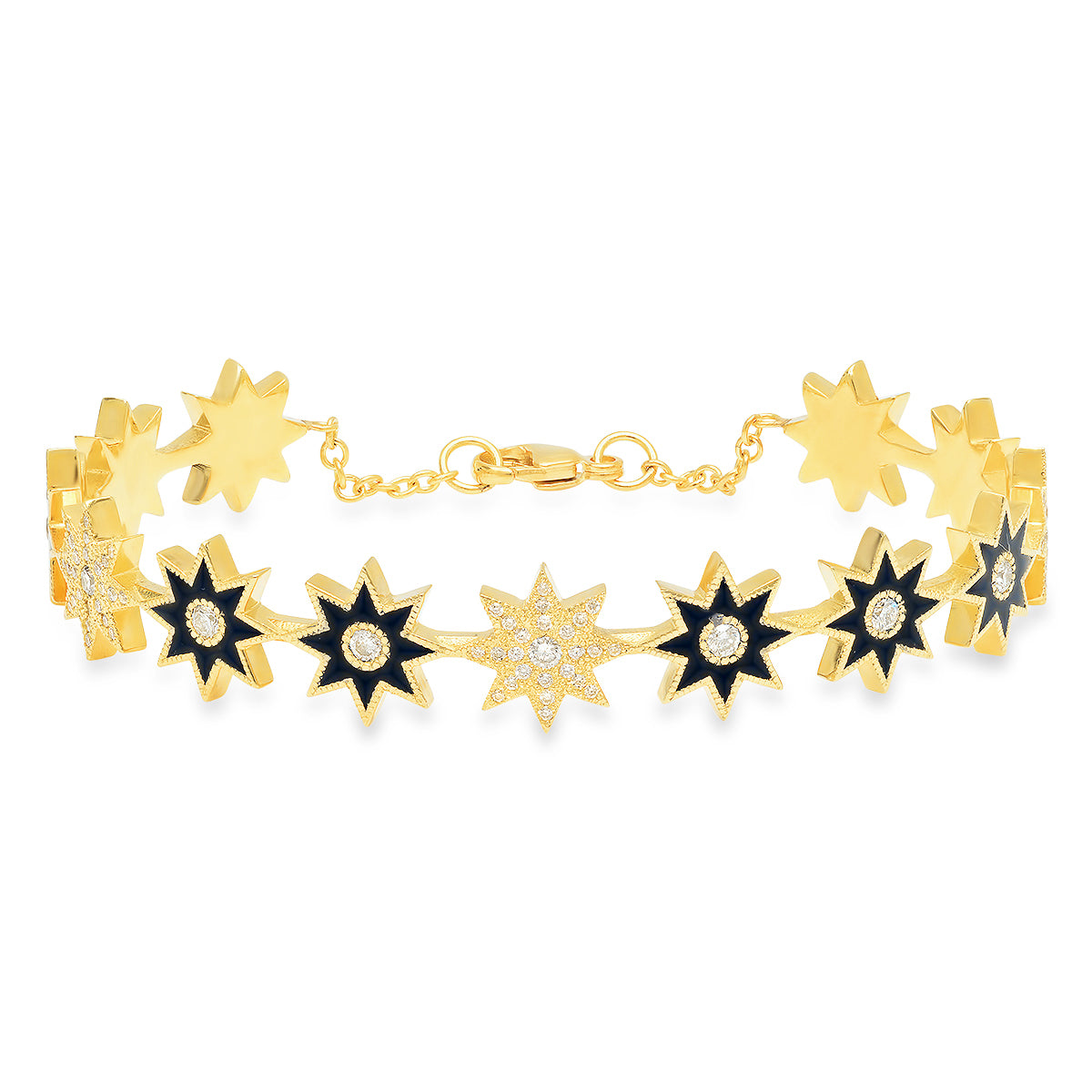 Black Twinkle Star Bracelet in 18K Gold with Black Diamonds | Colette Jewelry