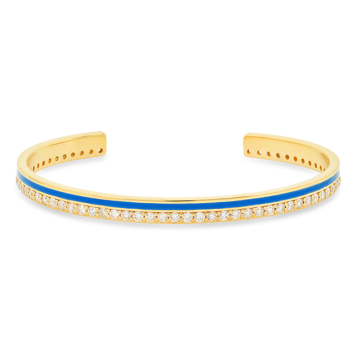 Diamond Enamel Cuff Bracelet in 18K Gold | Colette Jewelry