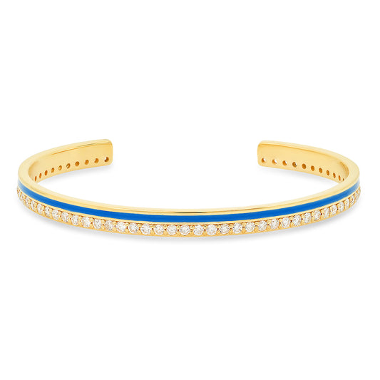Diamond Enamel Cuff Bracelet in 18K Gold | Colette Jewelry