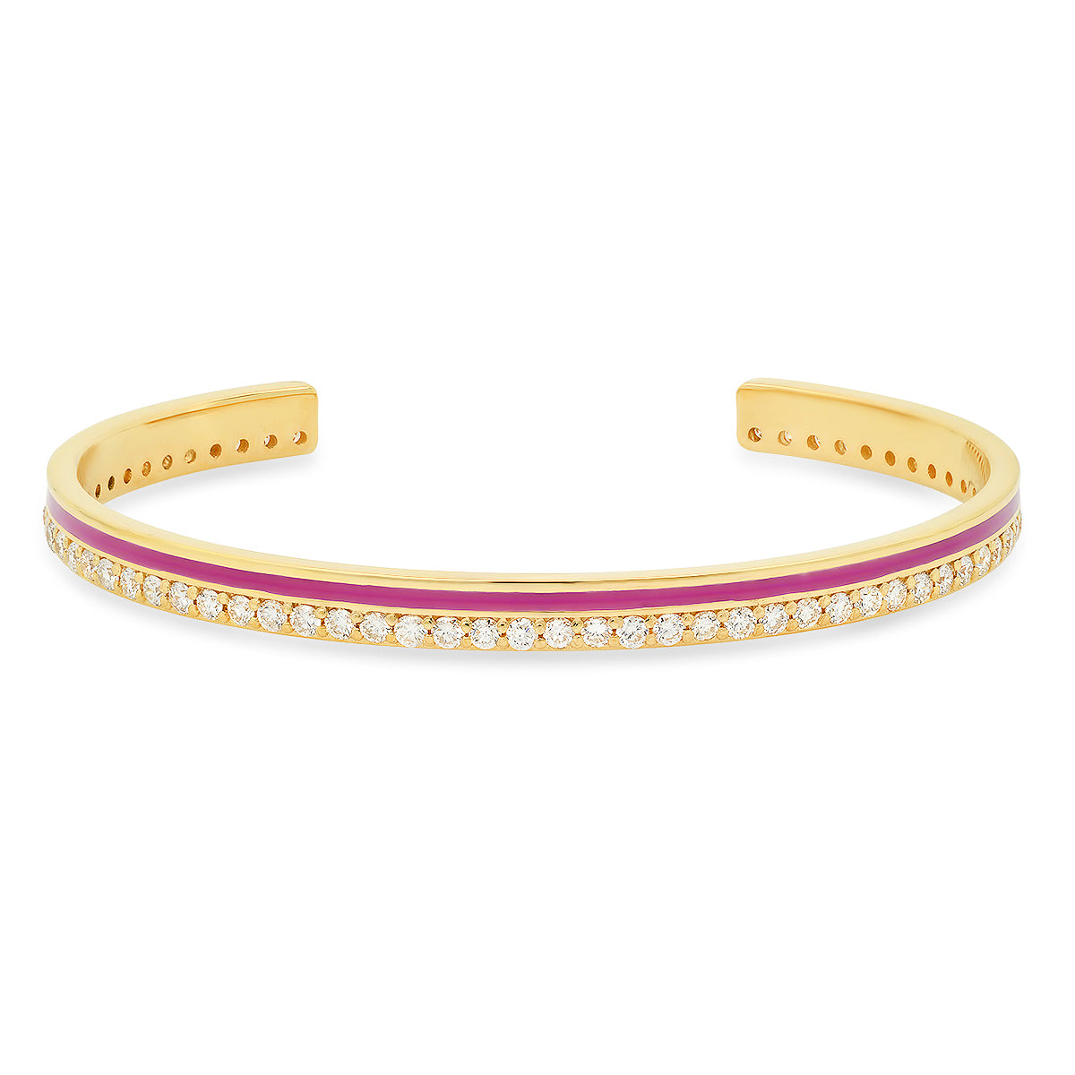 Diamond Enamel Cuff Bracelet in 18K Gold | Colette Jewelry