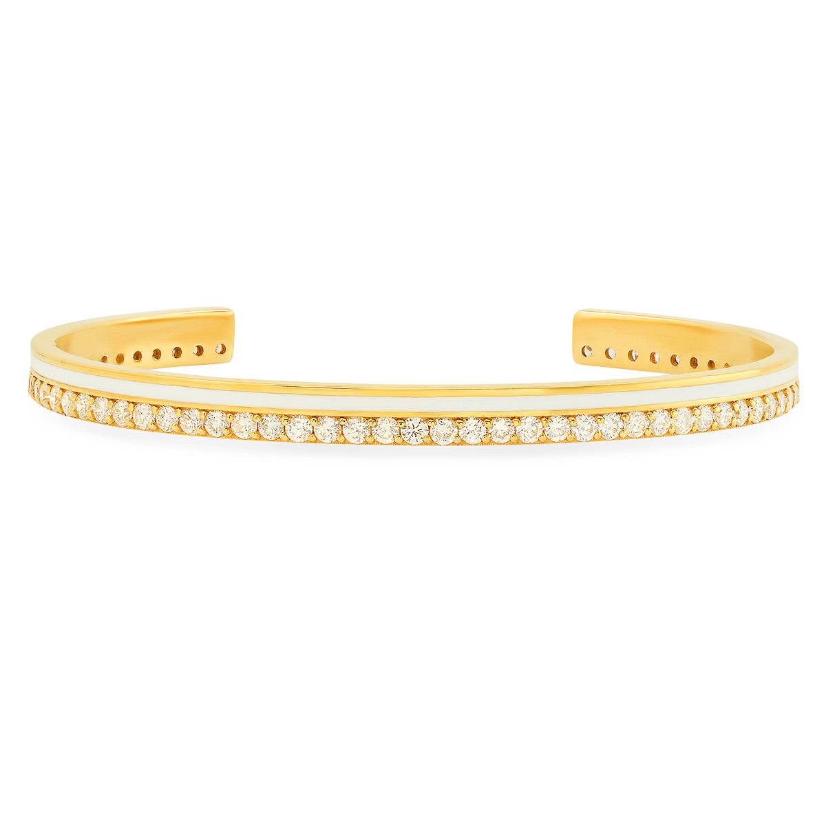 Diamond Enamel Cuff Bracelet in 18K Gold | Colette Jewelry