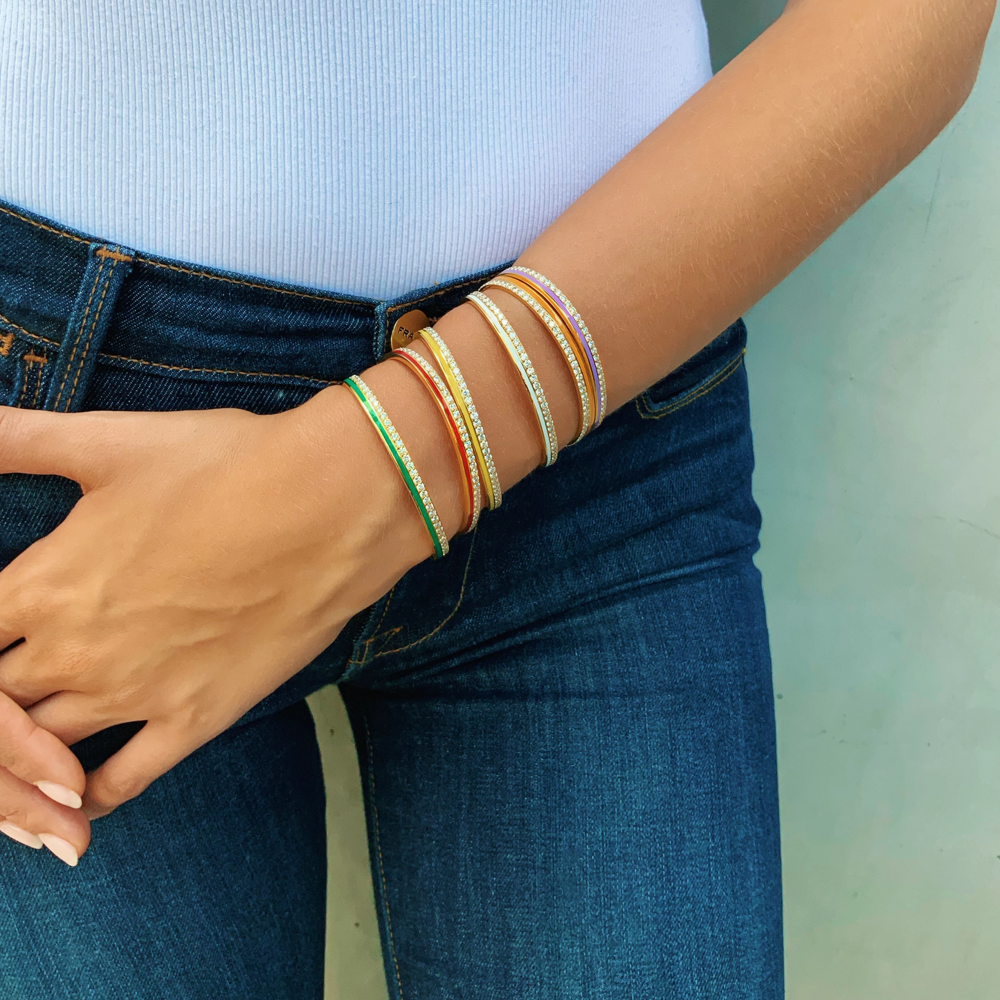 Diamond Enamel Cuff Bracelet in 18K Gold | Colette Jewelry
