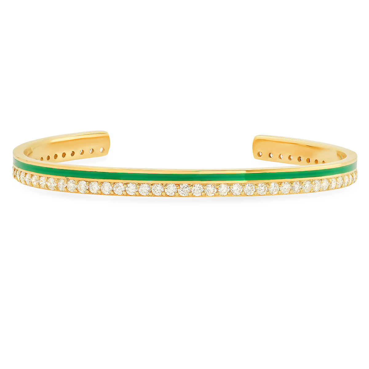 Diamond Enamel Cuff Bracelet in 18K Gold | Colette Jewelry