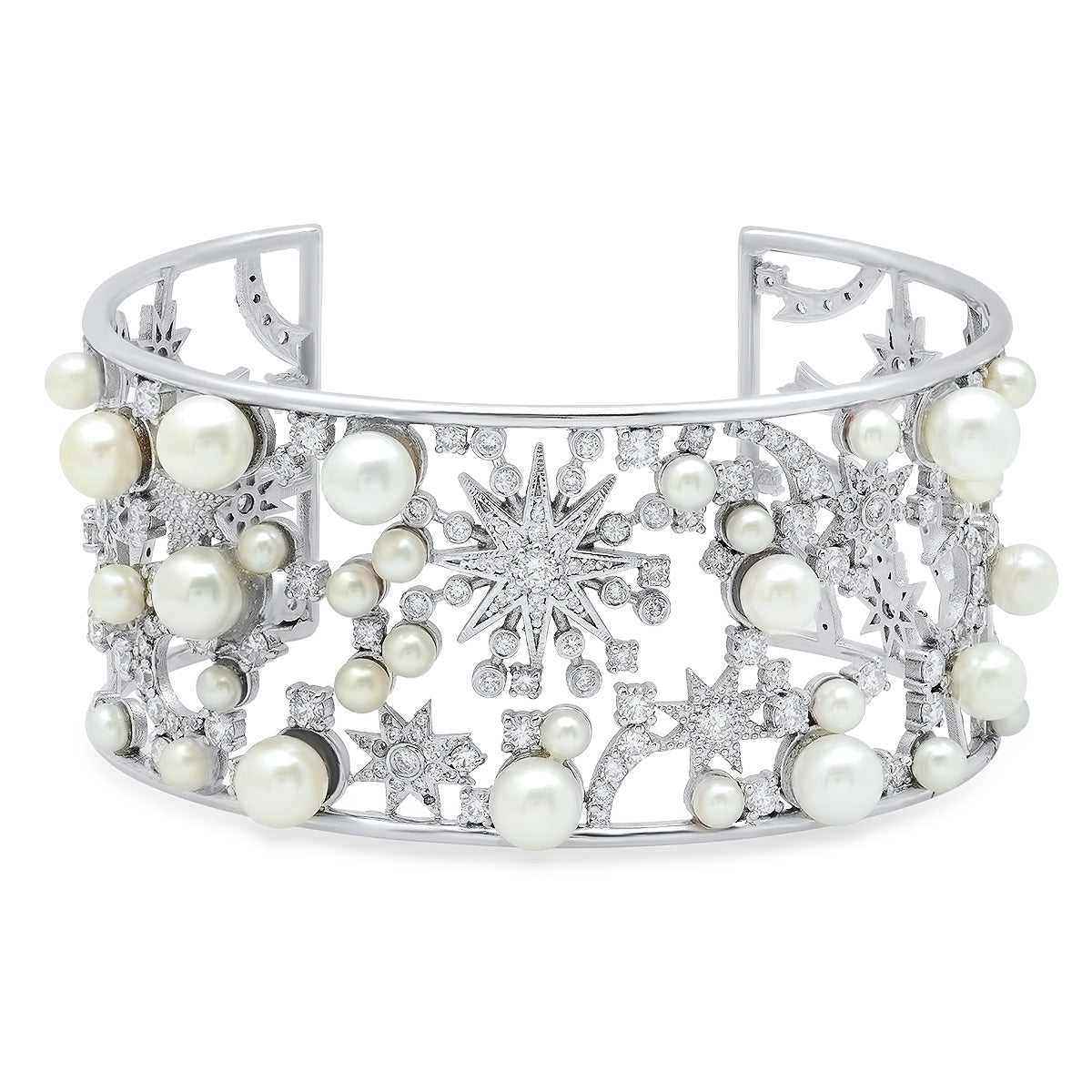 Star Pearl Cuff Bracelet in 18K Gold | Colette Jewelry