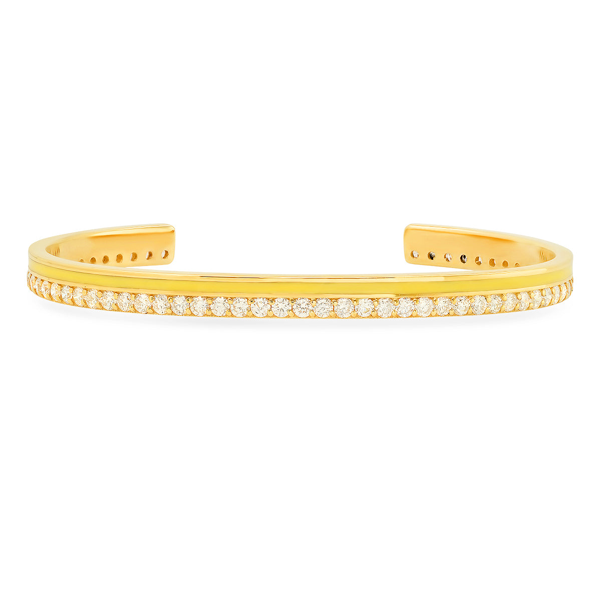 Diamond Enamel Cuff Bracelet in 18K Gold | Colette Jewelry