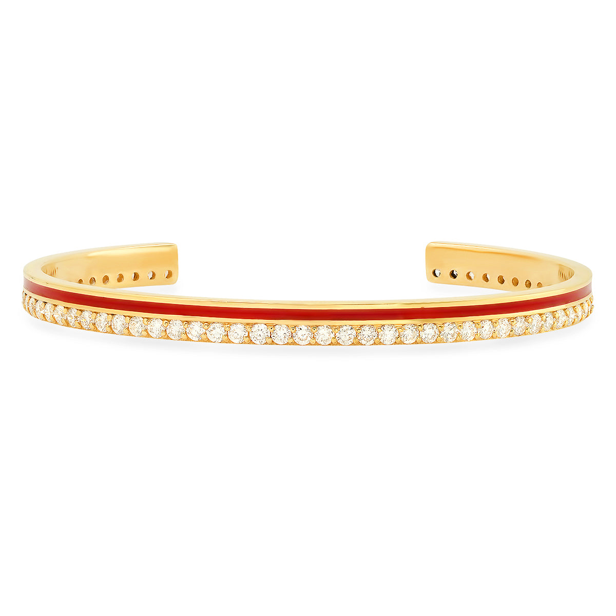 Diamond Enamel Cuff Bracelet in 18K Gold | Colette Jewelry