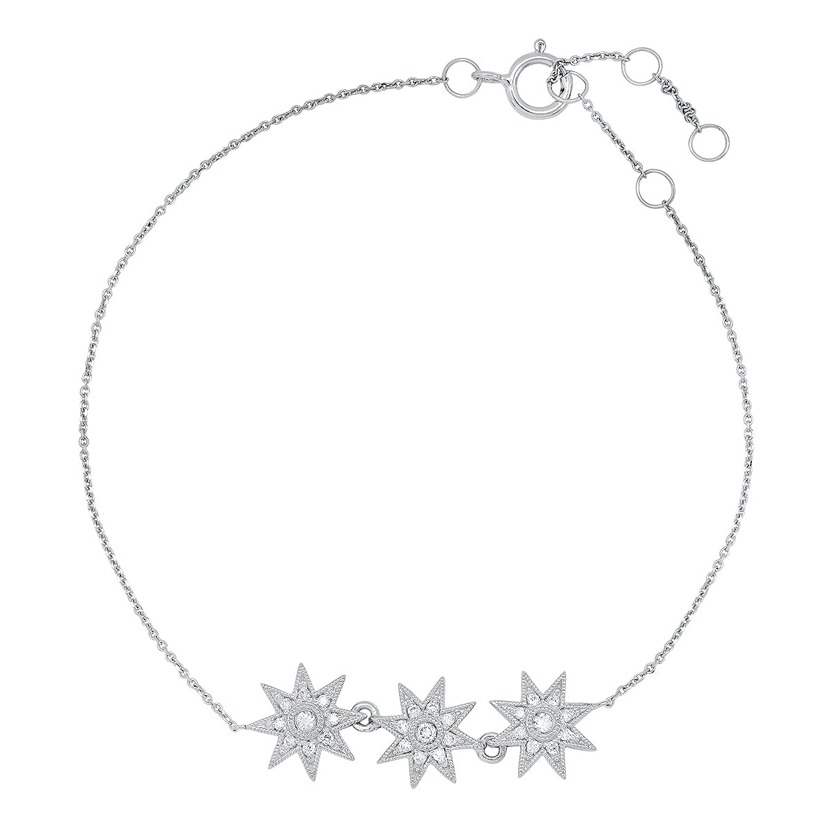 Three Star Bracelet Three Colors 18K Gold Diamonds Galaxia Colette Jewelry