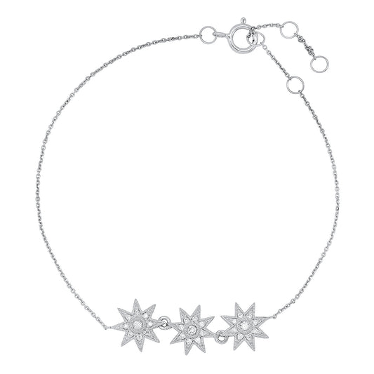 Three Star Bracelet Three Colors 18K Gold Diamonds Galaxia Colette Jewelry