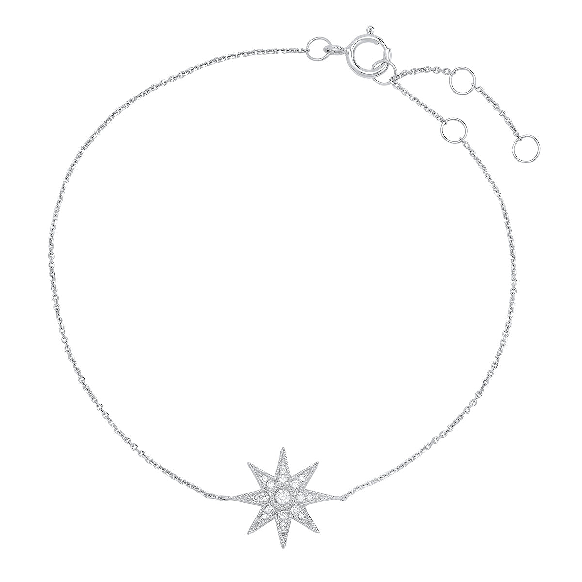 Single Star Bracelet 18K White Gold Diamonds | Colette Jewelry
