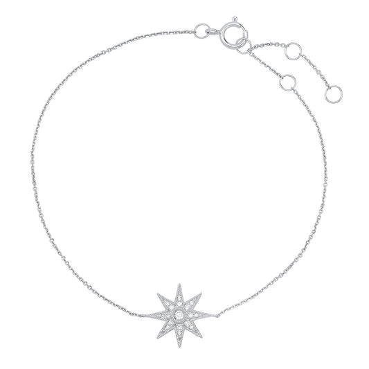 Single Star Bracelet 18K White Gold Diamonds | Colette Jewelry