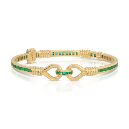 Toi et Moi Double-Knot Bracelet in 18K gold with emerald — Colette Jewelry