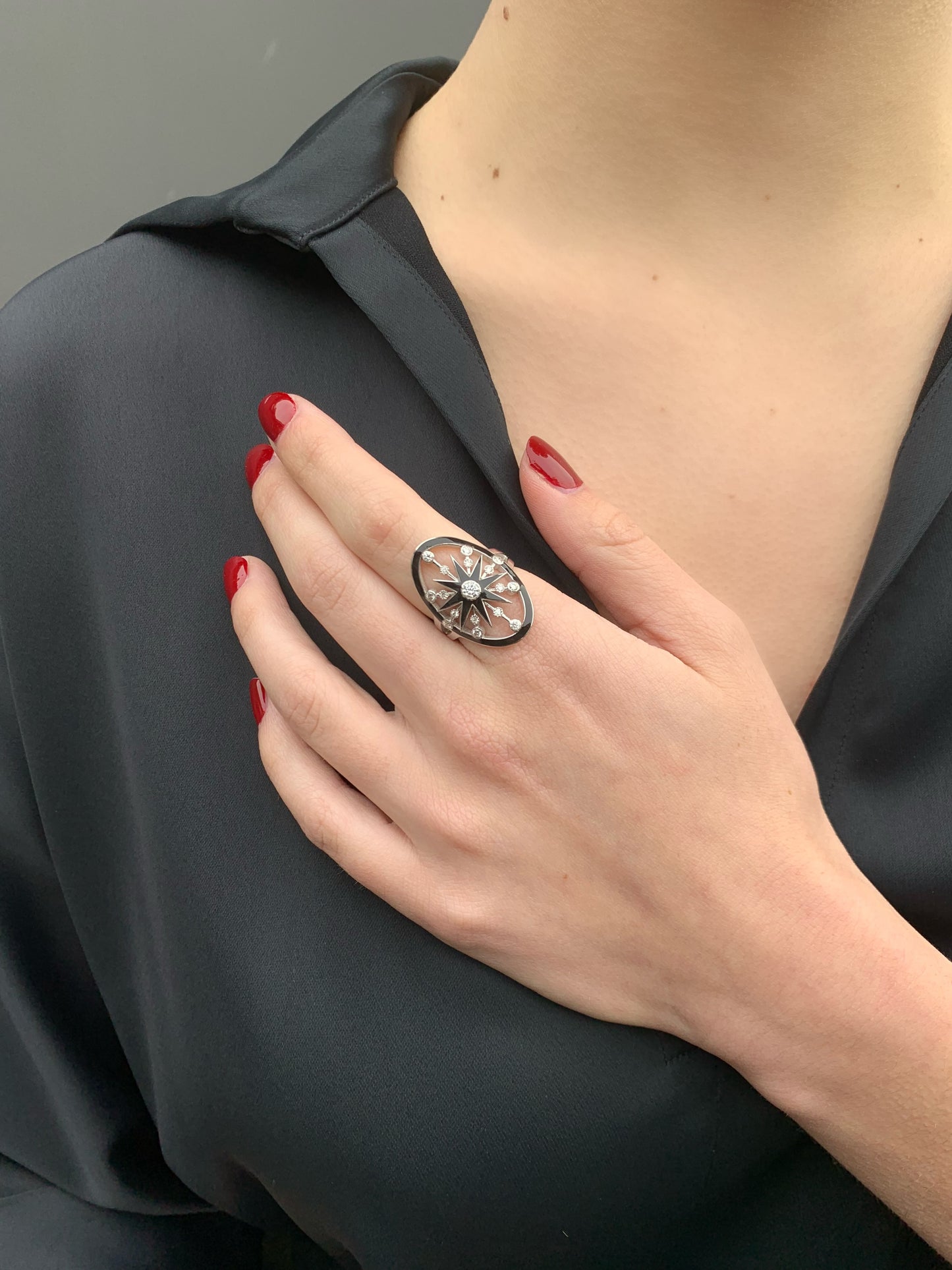 Black Monoceros Ring | 18K White Gold & Diamonds | Galaxia | Colette Jewelry