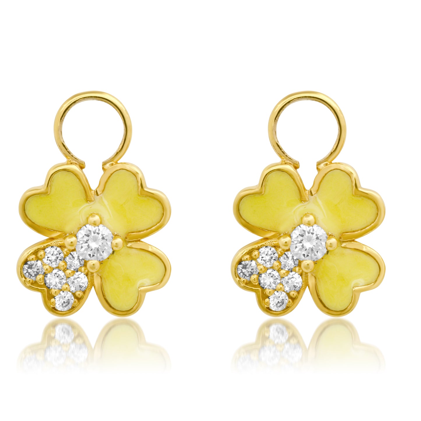 Mini Clover Hoops – 18K Gold Diamond Earrings | Colette Jewelry