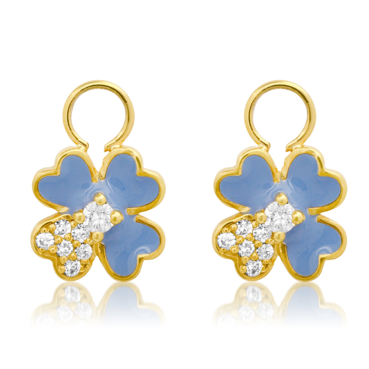 Mini Clover Hoops – 18K Gold Diamond Earrings | Colette Jewelry