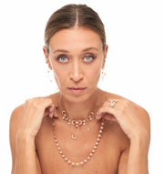 Star & Moon Necklace | 18K White Gold, Diamonds & Tahitian Pearl | Galaxia | Colette Jewelry