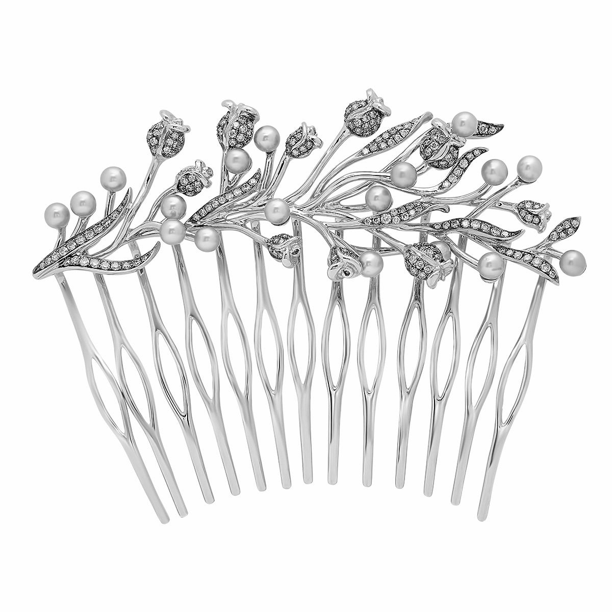 White Thistle Side Hair Comb | 18K Gold Crown | Colette Jewelry