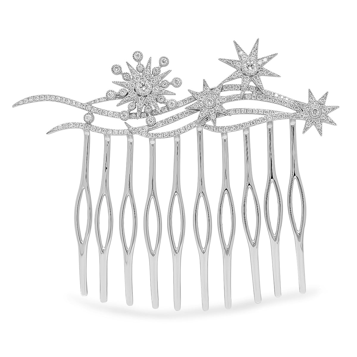 Shooting Stars Side Comb | 18K Gold Diamond Crown | Colette Jewelry