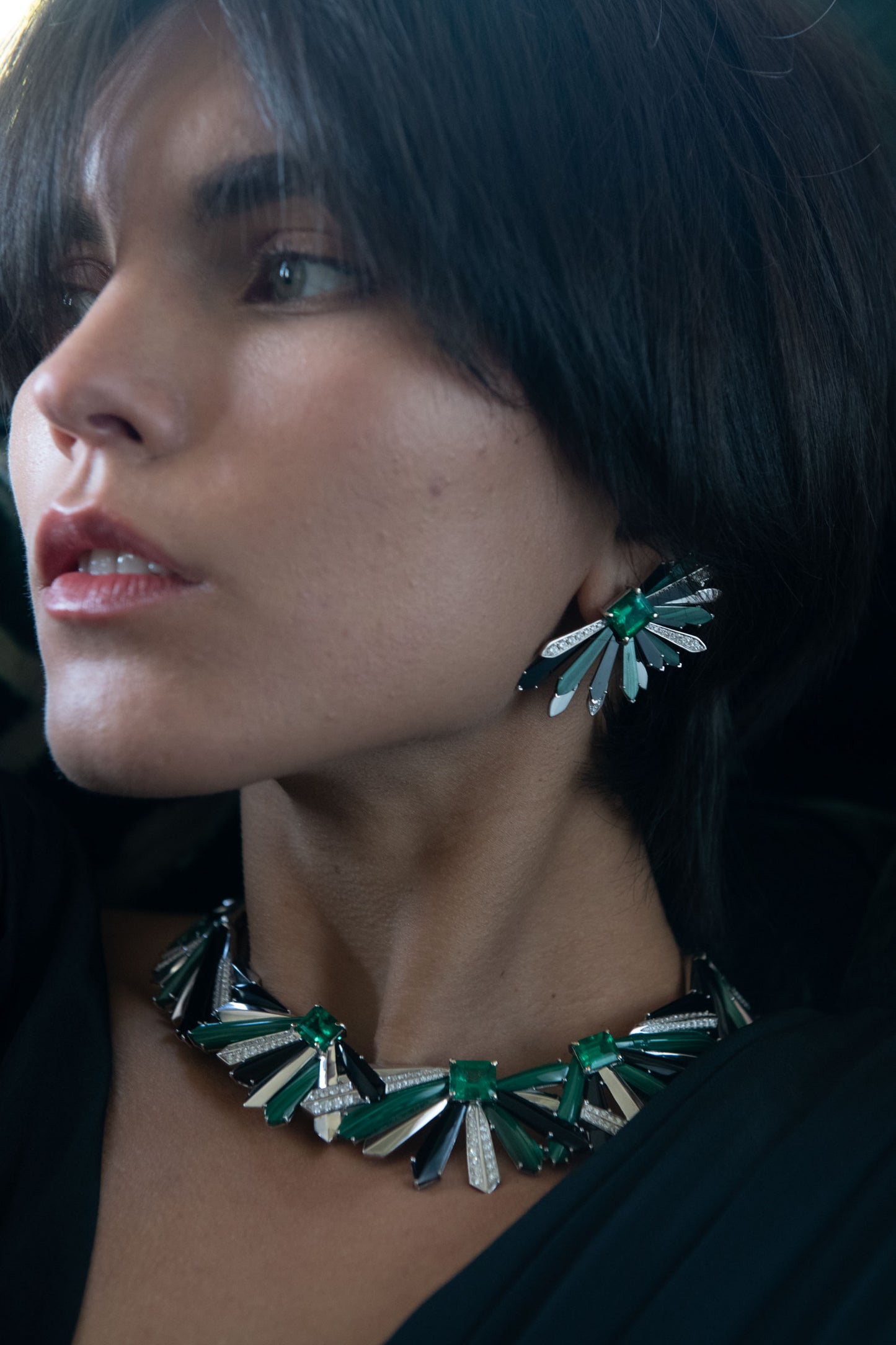 Emerald Cocktail Earrings 18K Gold | Colette x MUZO | Colette Jewelry