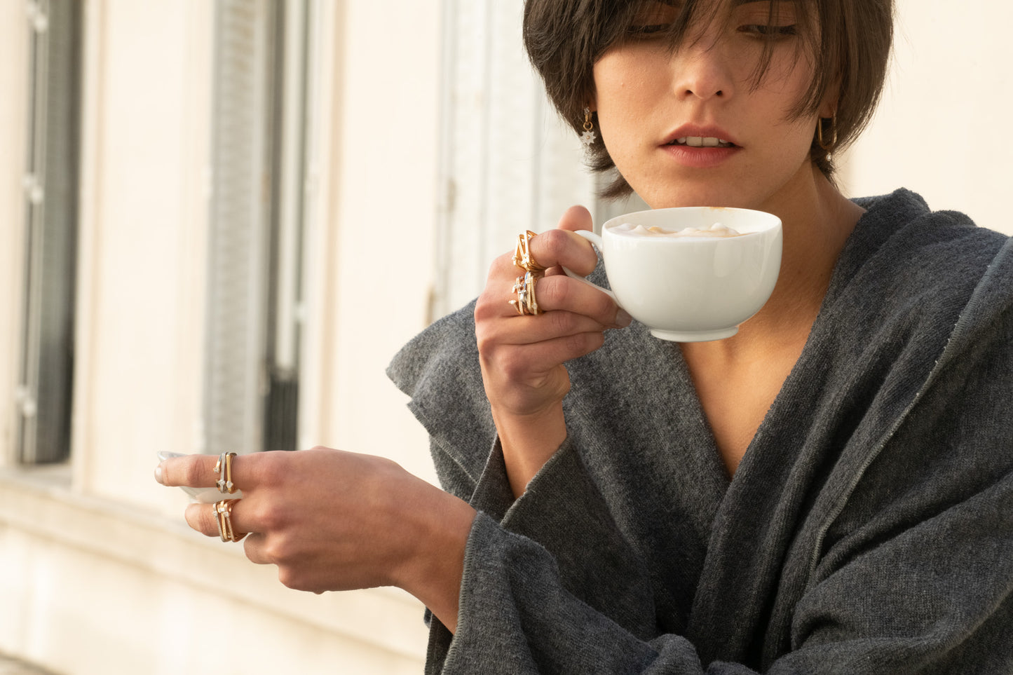 Maasai Square Band Four Colors 18K Gold Ring | Colette Jewelry
