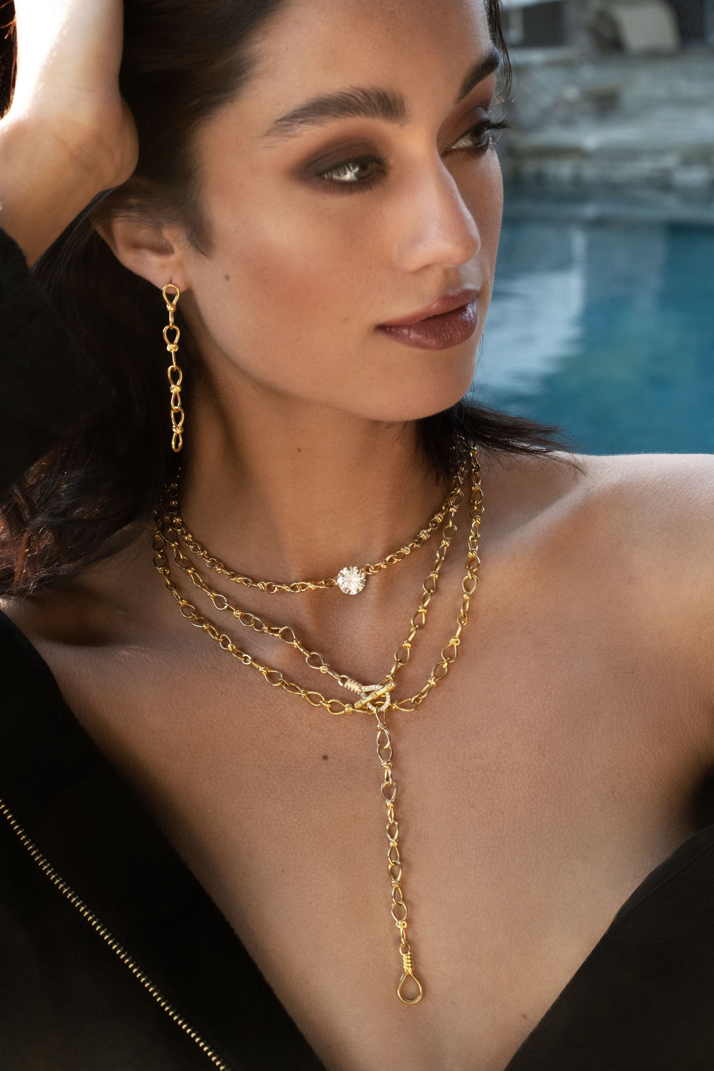 Toi et Moi Mademoiselle 4-Link Earring | 18K Rose Gold | Colette Jewelry
