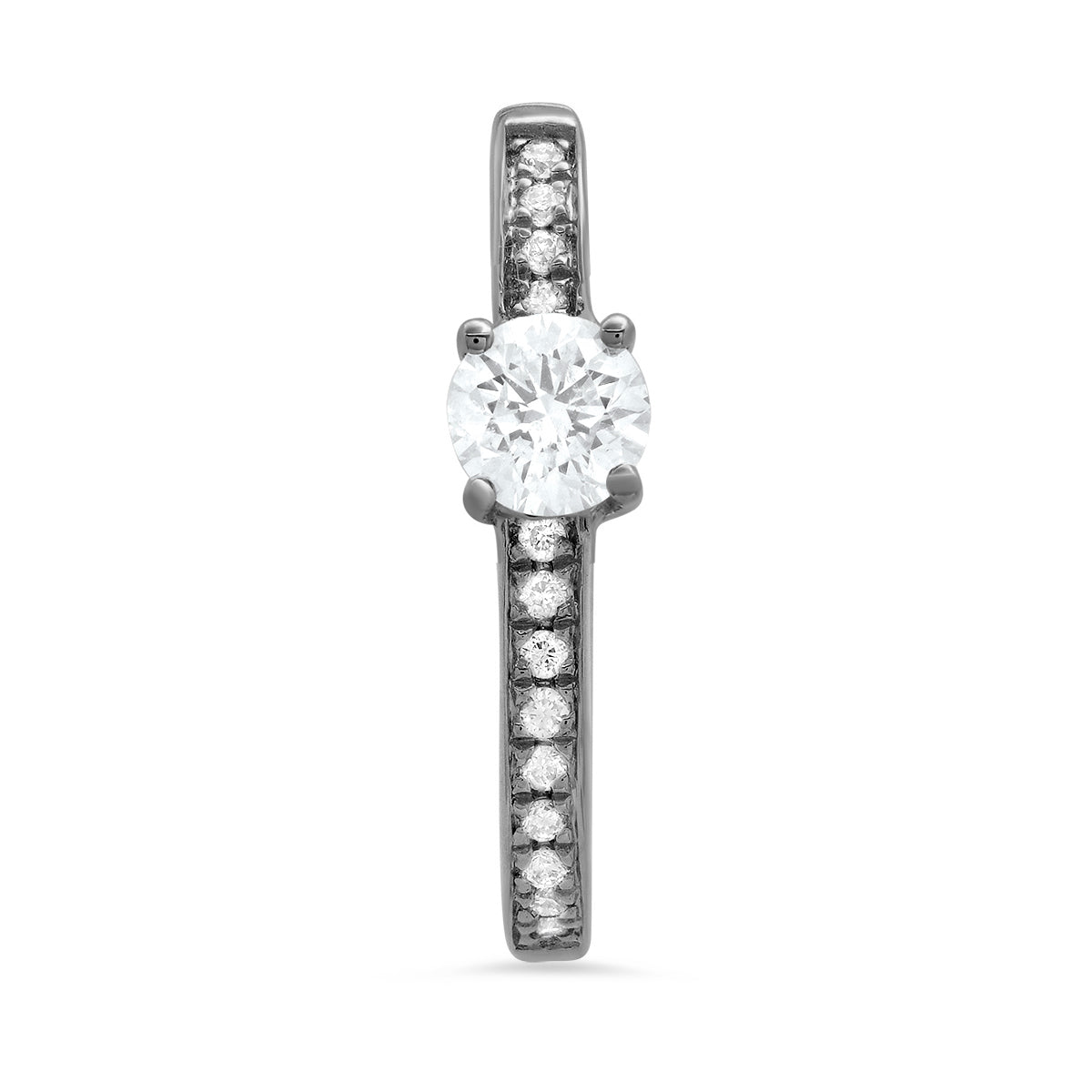 Large Maasai Hoop Earrings with Round White Diamond Pavé in 18K gold — Colette Jewelry