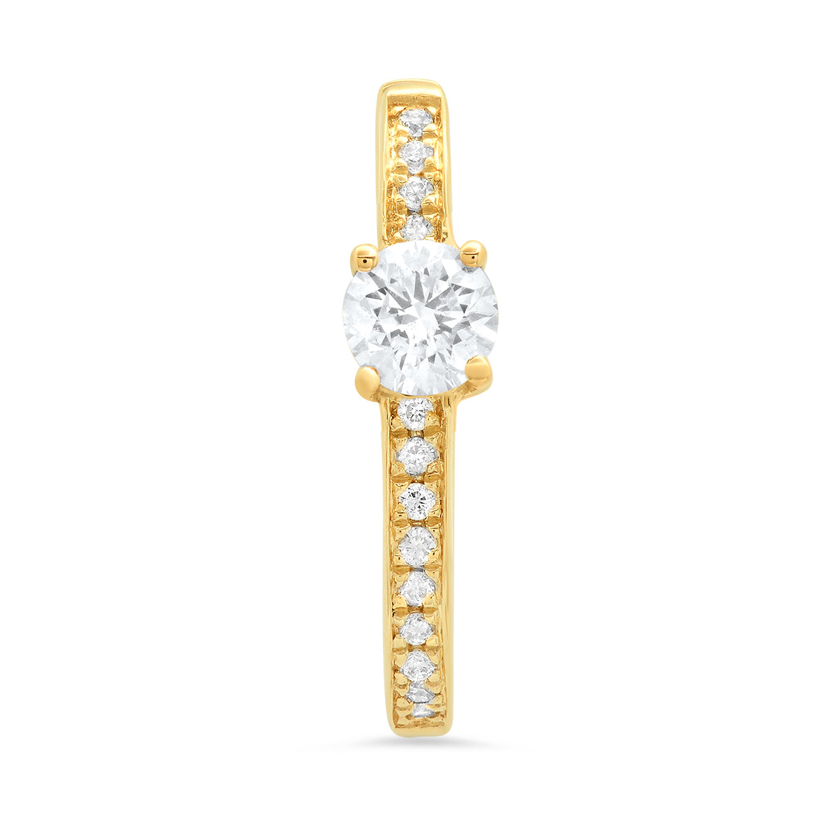 Maasai Medium Hoop Earrings Round Cut White Diamond Pavé Four Colors 18K Gold — Colette Jewelry