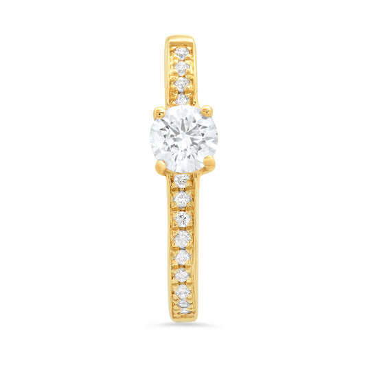 Maasai Medium Hoop Earrings Round Cut White Diamond Pavé Four Colors 18K Gold — Colette Jewelry