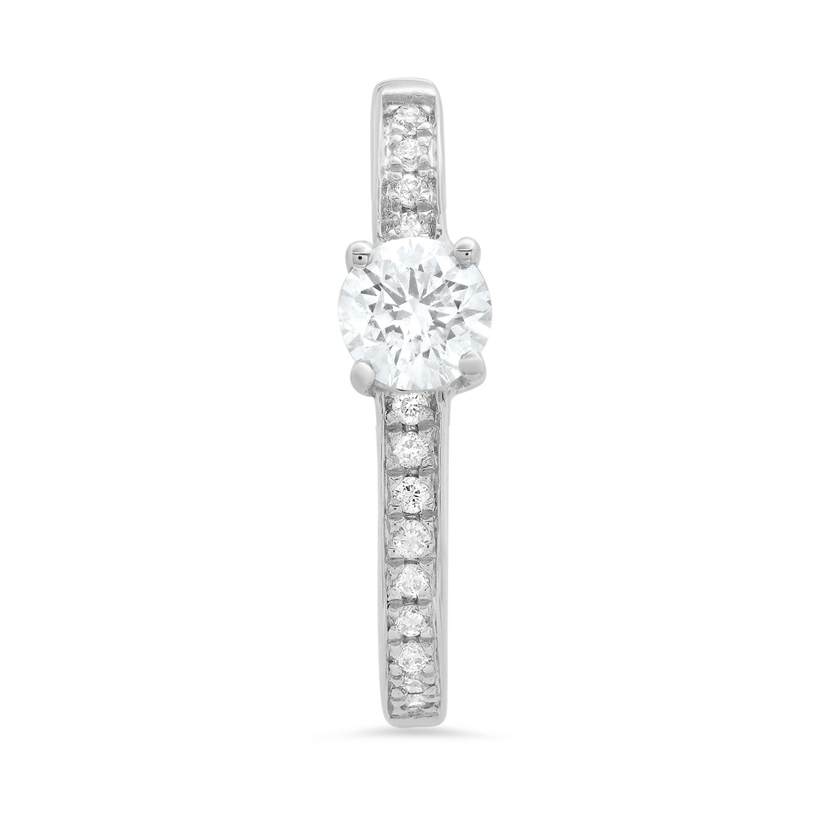 Maasai Medium Hoop Earrings Round Cut White Diamond Pavé Four Colors 18K Gold — Colette Jewelry