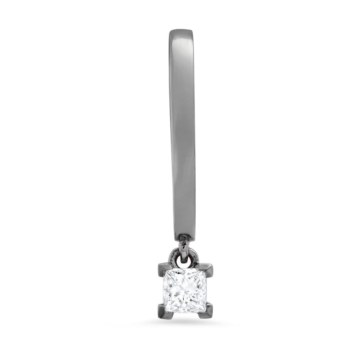 Medium Maasai Hoop Princess Cut White Diamond Drop Earrings in 18K gold — Colette Jewelry