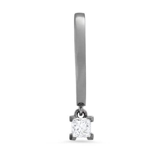 Medium Maasai Hoop Princess Cut White Diamond Drop Earrings in 18K gold — Colette Jewelry