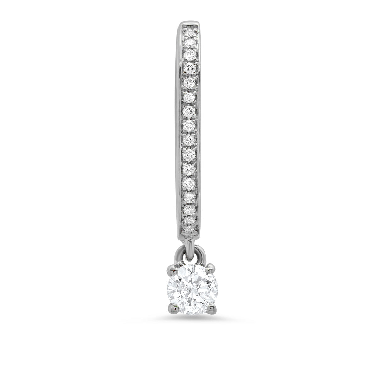 Large Maasai Hoop with Round Drop White Diamond Pavé Earrings | Colette Jewelry