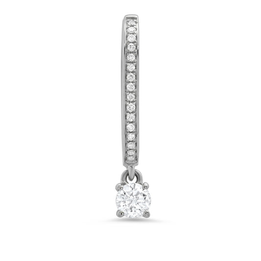 Large Maasai Hoop with Round Drop White Diamond Pavé Earrings in 18K gold — Colette Jewelry