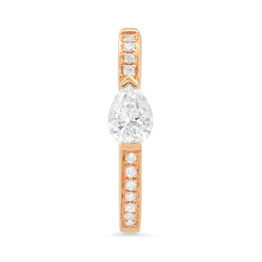 Large Maasai Hoop with Tear Drop White Diamond Pavé Earrings in 18K gold — Colette Jewelry