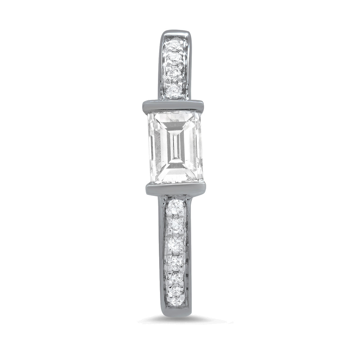 Medium Maasai Hoop Earrings with Baguette White Diamond Pavé in Four Colors — Colette Jewelry