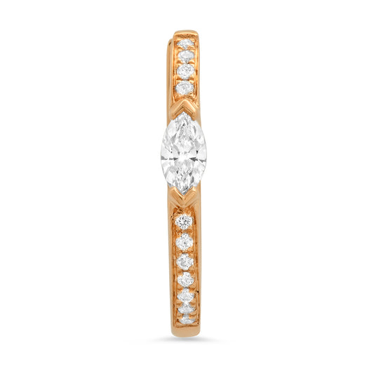 Medium Maasai Hoop Earrings with Marquise White Diamond Pavé – Four Colors in 18K gold — Colette Jewelry