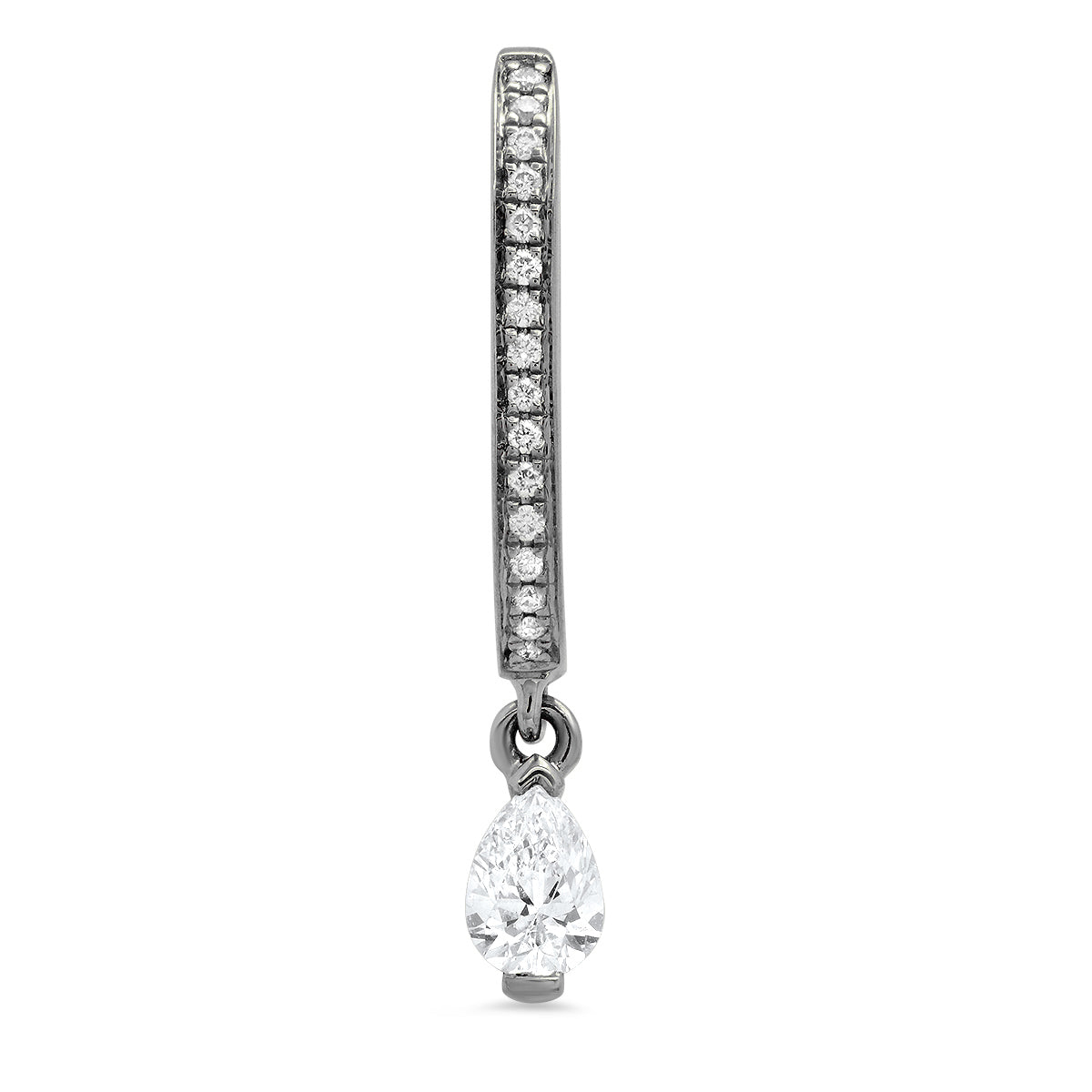 Medium Maasai Hoop with Tear Drop White Diamond Pavé – Four Colors — Colette Jewelry