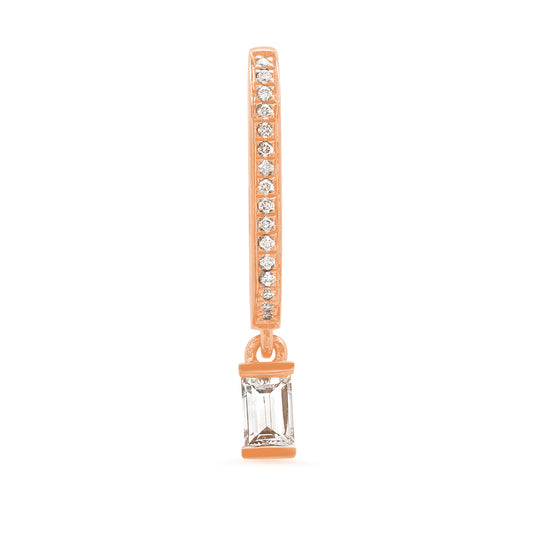Large Maasai Hoop with Baguette Drop White Diamond Earrings in 18K gold — Colette Jewelry